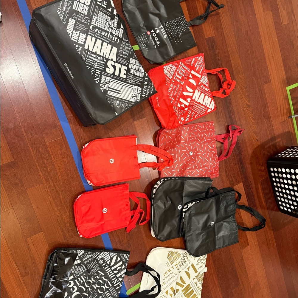lululemon athletica Black and Red Tote Bags